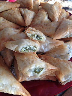 Spinach, Fillo, Triangles, Spanakopita, appetizer, finger foods