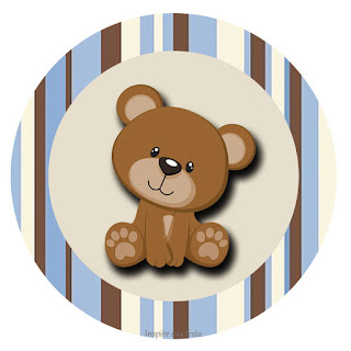 Osito con Rayas: Wrappers y Toppers para Cupcakes para Imprimir Gratis. Osito con Rayas: Wrappers y Toppers para Cupcakes para Imprimir Gratis.