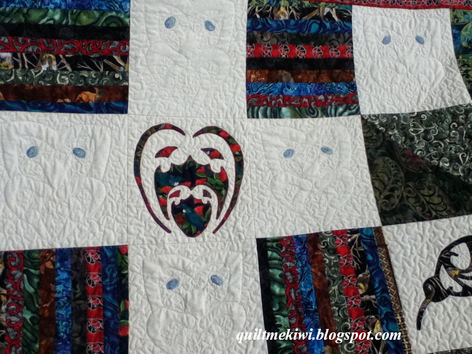 quiltmekiwi New Zealand Maori designs for a quilt.