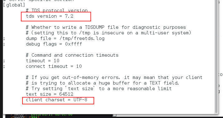 freetds config