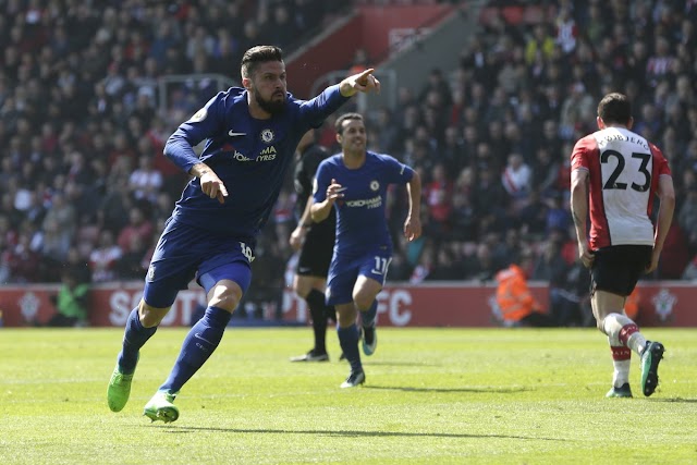 Narrow escape for Chelsea at Southampton, scoring 3 goals in 8 minutes