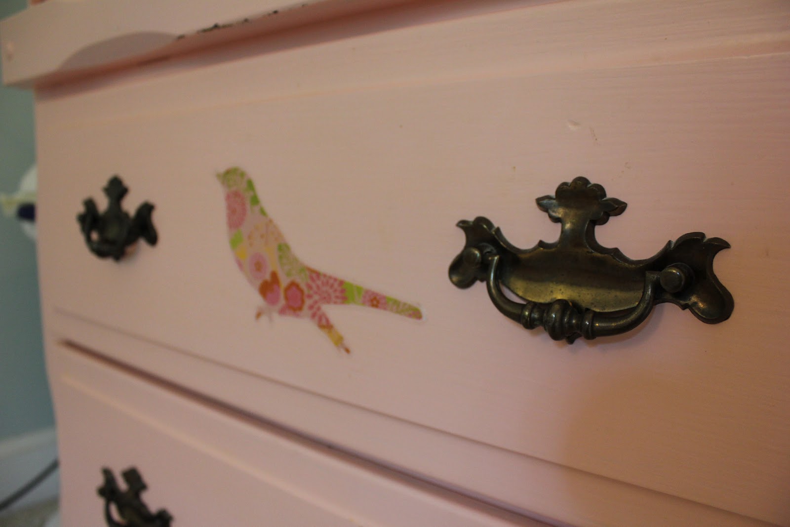 PeaHen Pad Vintage Pink Nursery Dresser
