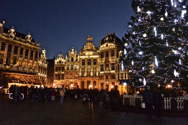 Décembre 2015 Bruxelles Grande place illuminations de Noël L'hôtel de ville