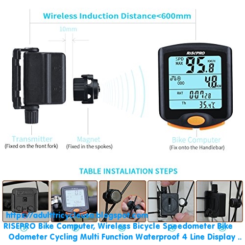 BEST RISEPRO Bike Computer, Wireless Bicycle Speedometer Bike Odometer