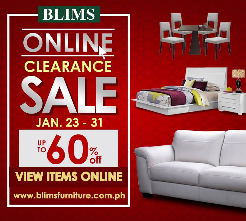 Manila Shopper: BLIMS Furniture Online Clearance SALE: Jan 2017