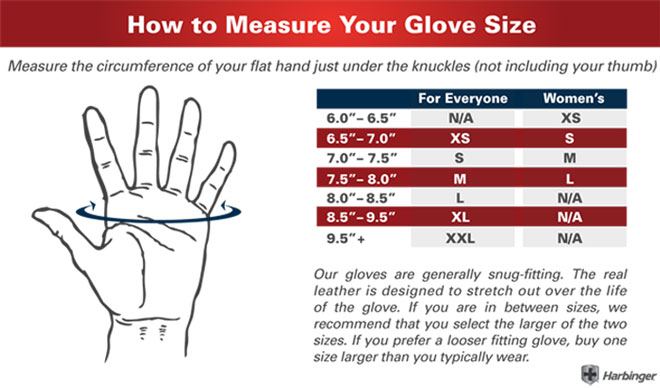 Baseball Glove Size Chart