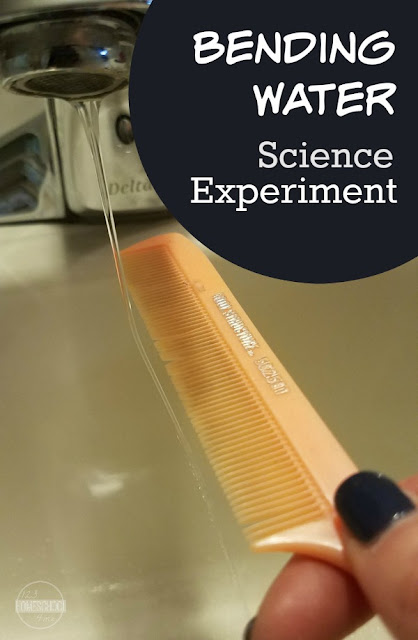 Science experiments for kids don't have to be hard; this bending water experiment is super easy to try, but allows kids to visually learn about static electricity. As kids try this static electricity experiment they will be amazed at bending water in what seems like magic, but can be explained by simple scientific principles. This is a cool static electricity experiments for pre-k, kindergarten, first grade, 2nd grade, 3rd grade, and 4th graders.