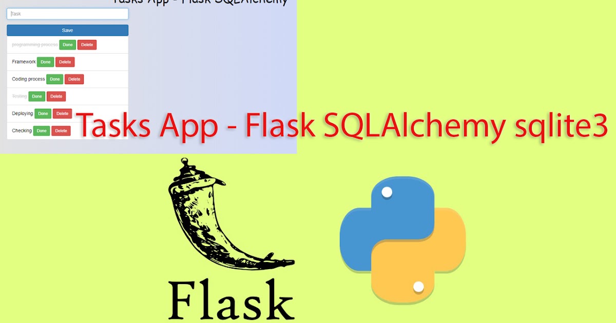 Tasks App Flask SQLAlchemy sqlite3 Tutorial101