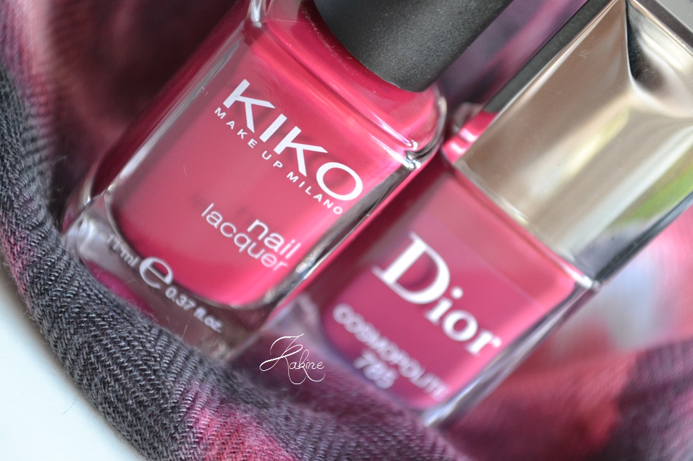Kakine Nail Art KIKO Dark Crimson dupe DIOR Cosmopolite