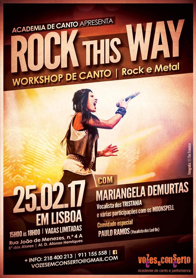 Workshop de canto rock e metal - Lisboa