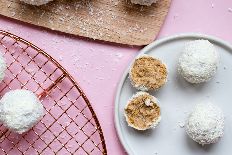 coconut lemon snowball truffles