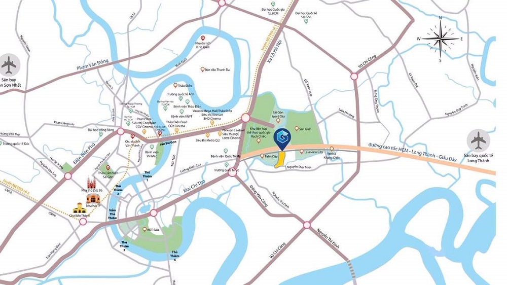 sơ đồ vị trí khu căn hộ gem riverside