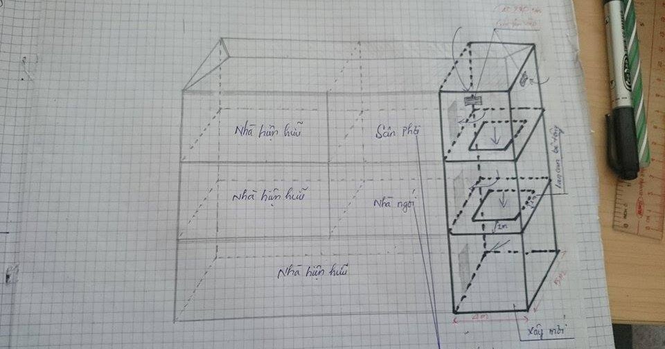 bản vẽ nhà yến 5x20