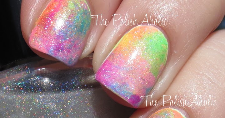 The PolishAholic: Sponged Rainbow Nail Art!