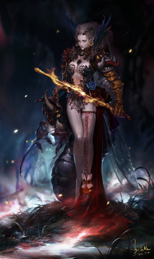 As incríveis ilustrações de fantasia com um estilo oriental de Mingzhu Yang Mingzhu Yang artstation deviantart ilustrações fantasia chinesa games legend of the cryptids