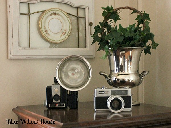 vintage cameras silver champagne bucket