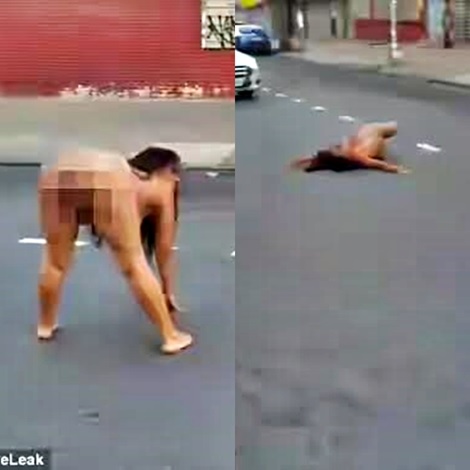 Drunk N*ked Lady Captured on Camera Twerking & Rolling in the Streets of NY (Photos & Video)