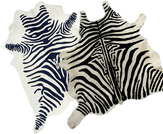 Koskinn som zebraskinn hos Ellos och DesignMattor | www.var-dags-rum.se