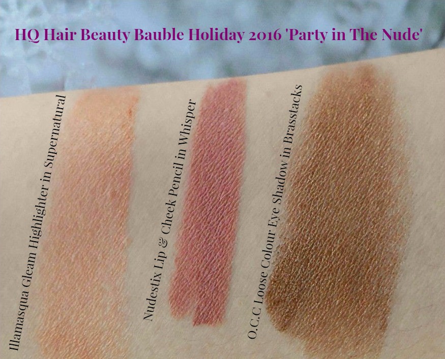 The £25 High End beauty Bauble HQ Hair Beauty Bauble Party in the nude swatches