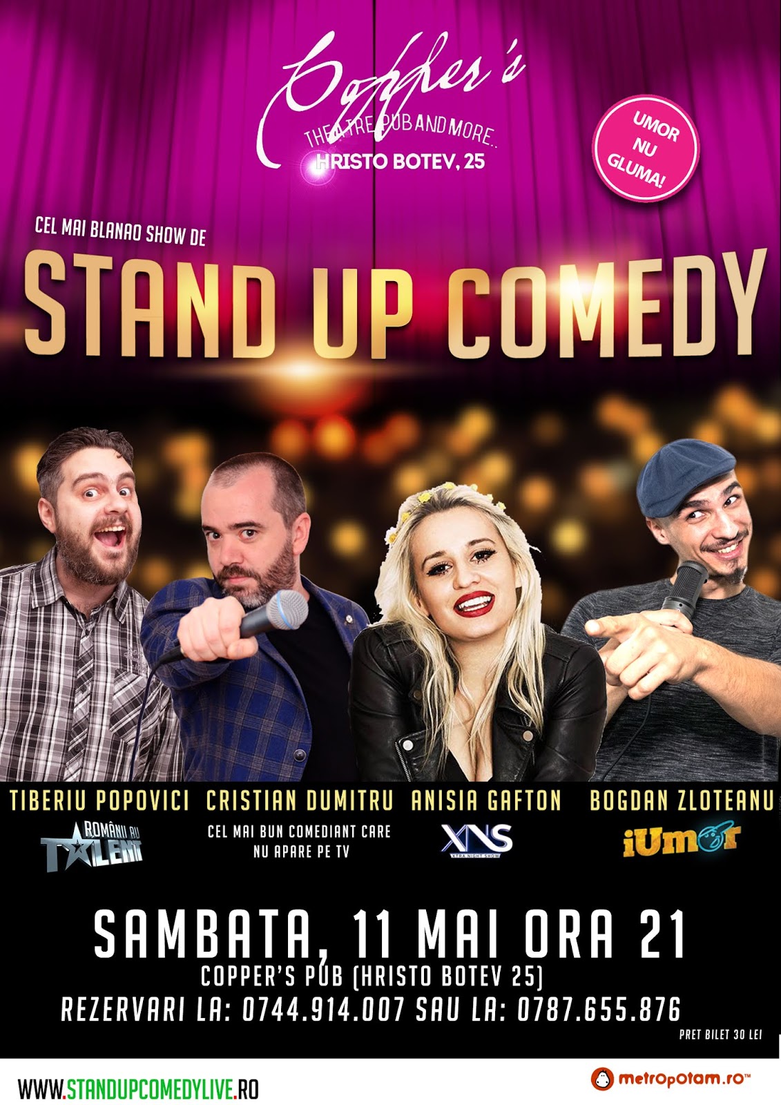 Stand-Up Comedy X4 Sambata 11 Mai 2019