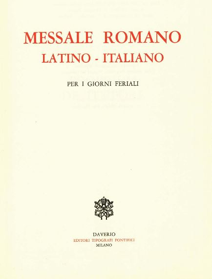 Catena Aurea Messale Romano Latino Italiano Per I Giorni Feriali 1965