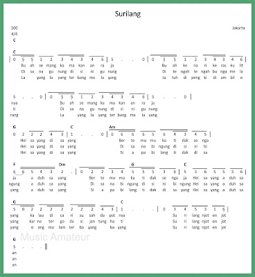 Not Balok Lagu Ampar Ampar Pisang Kumpulan Not Lagu