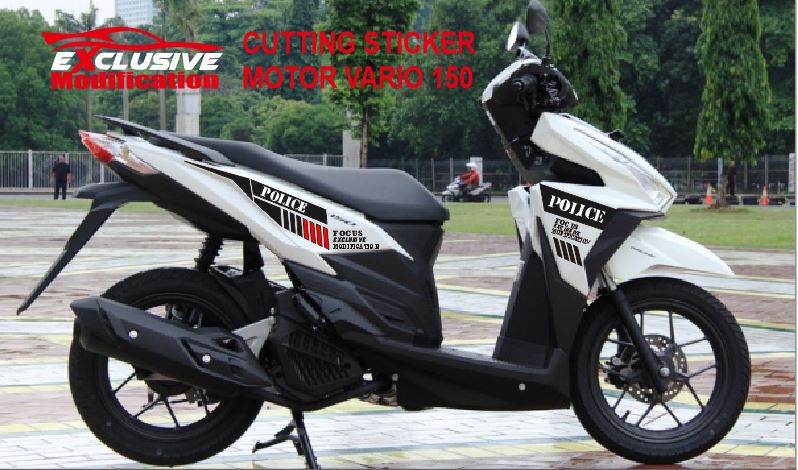 Cutting Sticker Motor Honda Vario 150 Motive Police Berita