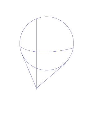 We can draw a line a the halfway point of the height of the head to establish the location for the eyes.