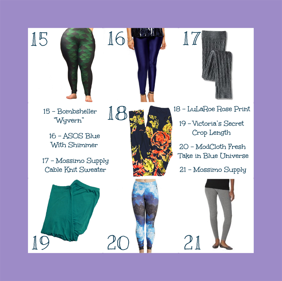 avaasa leggings color chart