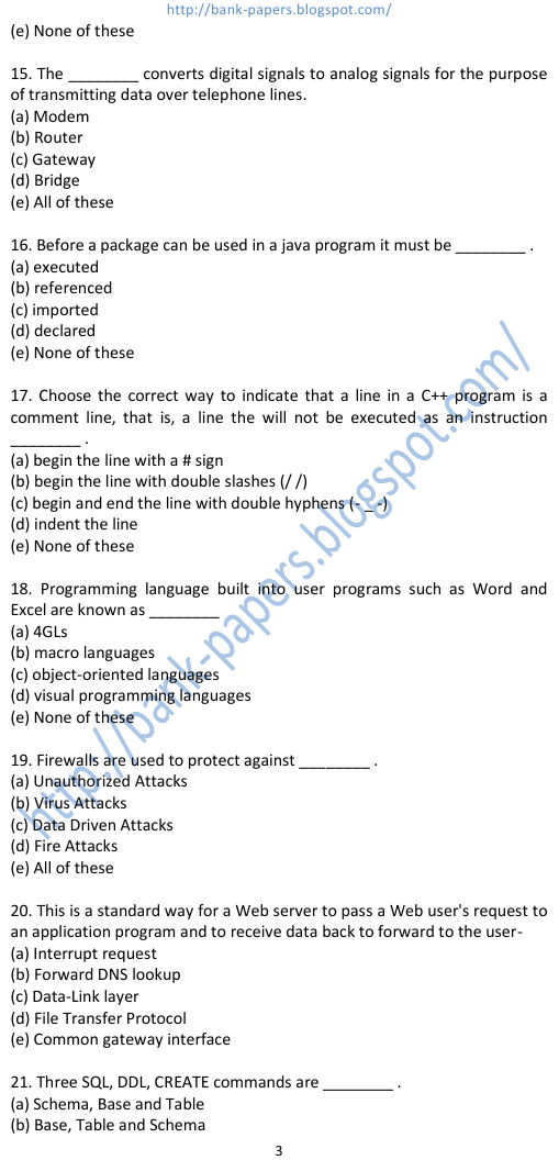 computer science model question paper