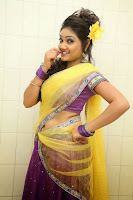 TV Anchor Priyanka in Half Saree Navel Show still-2