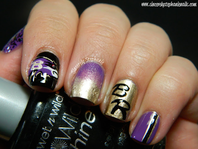 baltimore ravens nail art