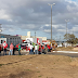Acesso ao aeroporto pela rodovia BR-101 norte bloqueada pelo MST
