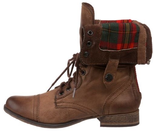 www.shoebytch.com: Steve Madden Flannel Combat Boots
