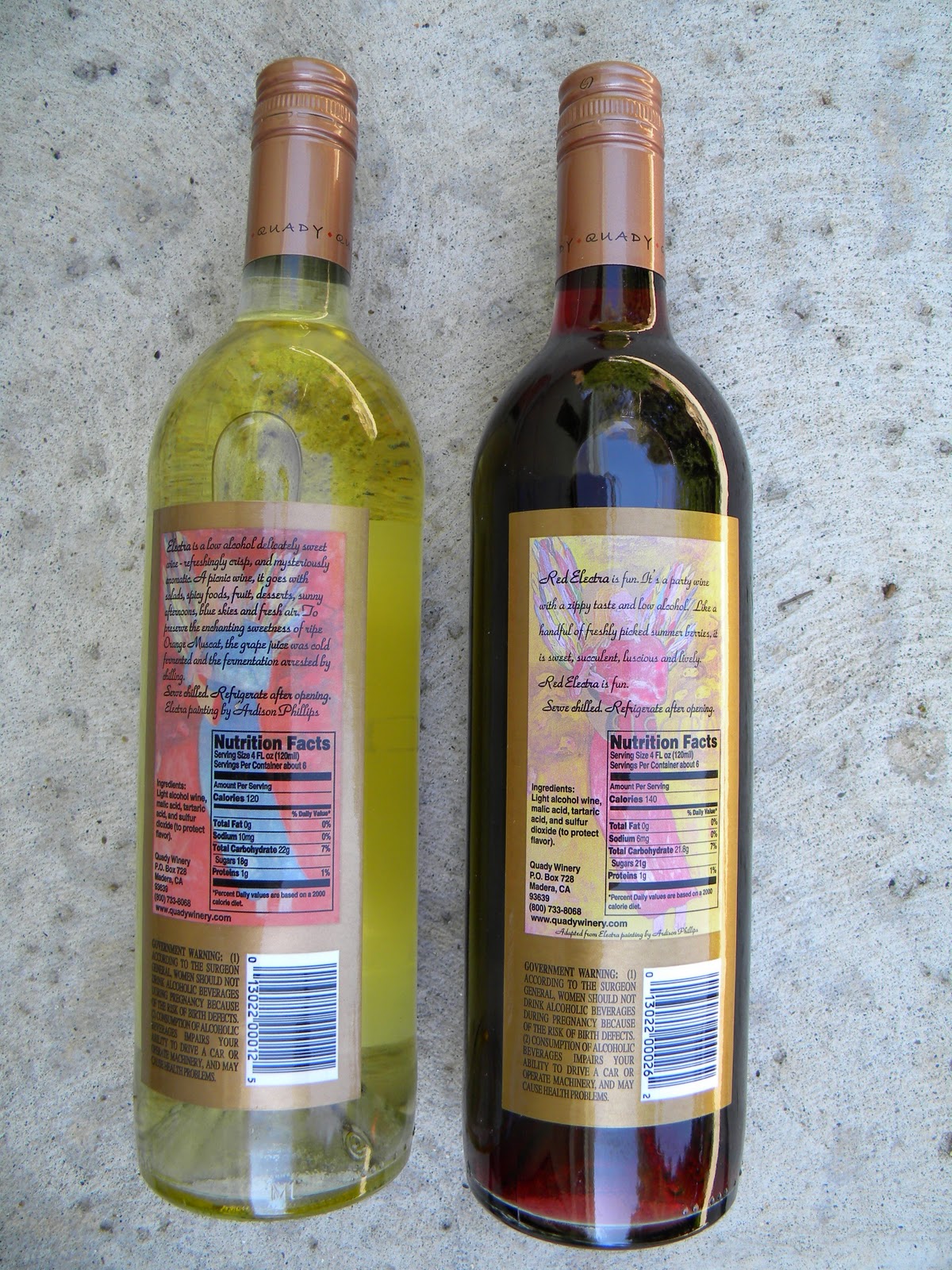 Corrie Food Quady Winery's Electra Wines Moscato & Red Madera, CA
