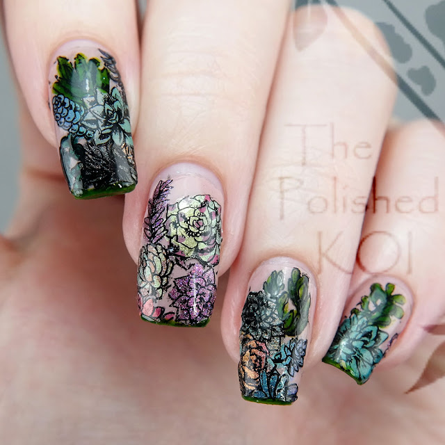 Tonic Polish assorted succulents nail art