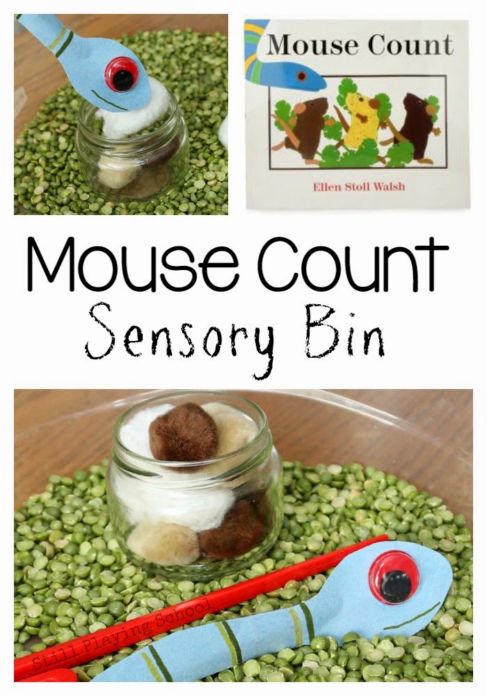 Mouse Count Sensory Bin by Still Playing School 