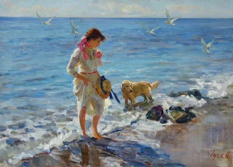 Vladimir Gusev 1957 | Russian Plein-air Figurative painter