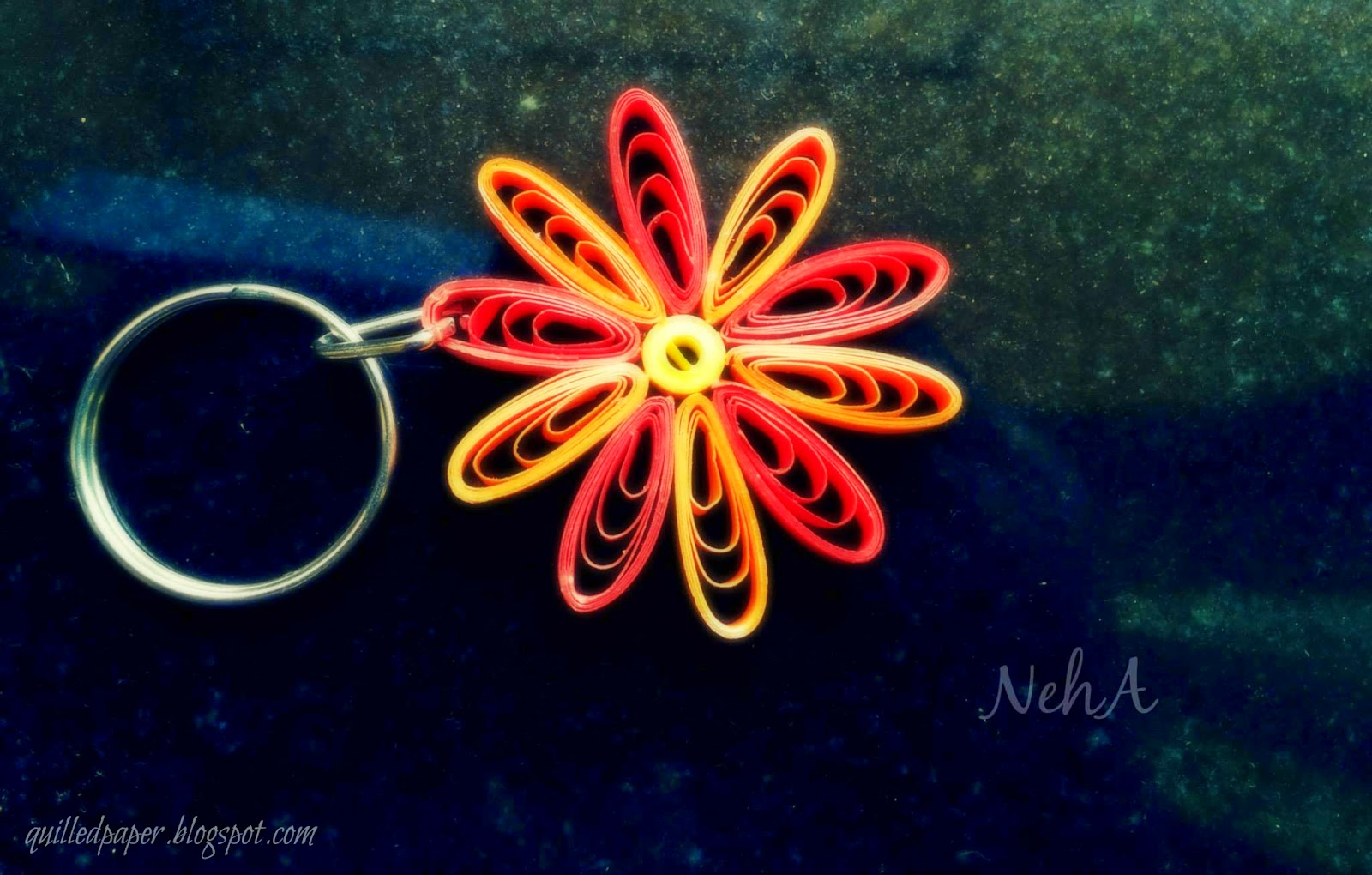 Paper magic Quilled Flower Keychain 2