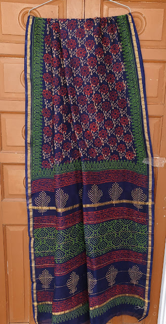 Handblock chanderi silk sarees