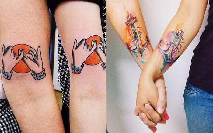 Matching Tattoo 12 stilvolle Arm Tattoo Designs für Paare