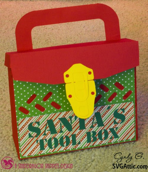 3d paper Santa's tool box