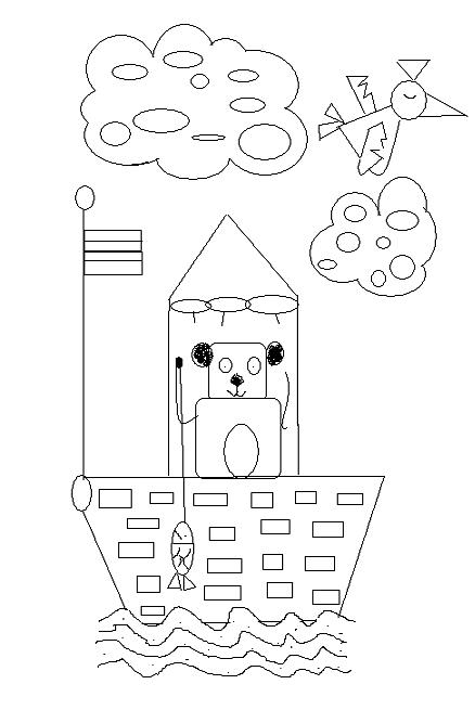 IMAGENES Y DIBUJOS PARA COLOREAR: DIBUJO DE UN OSO EN BOTE PESCANDO