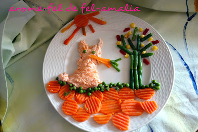 SOMON LA GRATAR CU LEGUME ( TABLOU )
