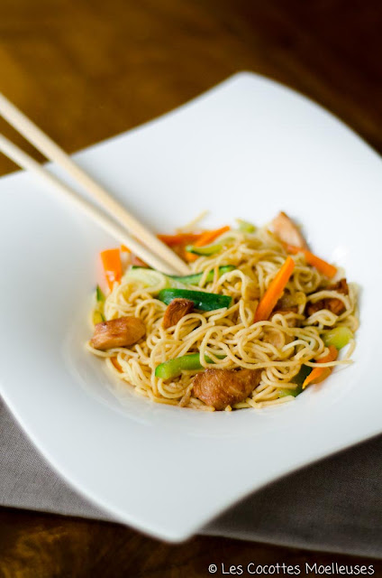 recette : le wok de poulet aux legumes