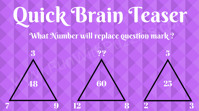 Quick Brain Teaser-Triangles Missing Number Quick Brain Teaser-Triangles Missing Number