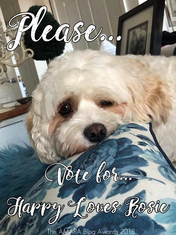 Please Vote for Happy Loves Rosie in the Amara Interior Blog Awards 2018