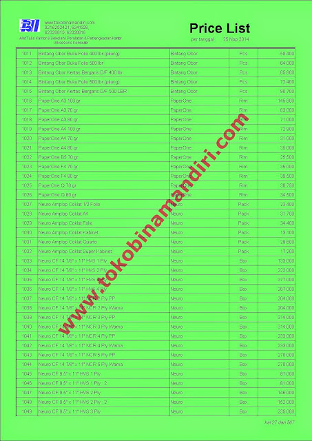 katalog ATK sekolah 2015 CV. Bina Mandiri distributor stationery