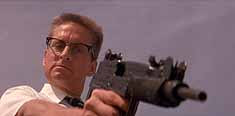 Foster aiming gun Falling Down 1993 Michael Douglas movieloversreviews.filminspector.com