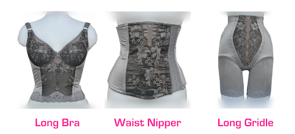 premium beautiful corset 3 pieces - bra, waist nipper & girdle